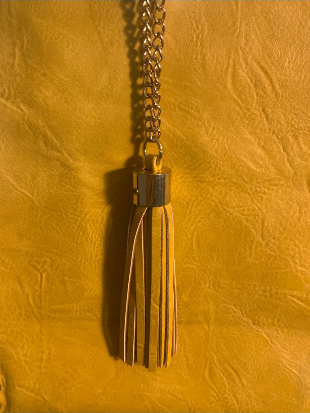 Yellow Stud-Trim Tote Bag with Tassel - Picture 8 of 8